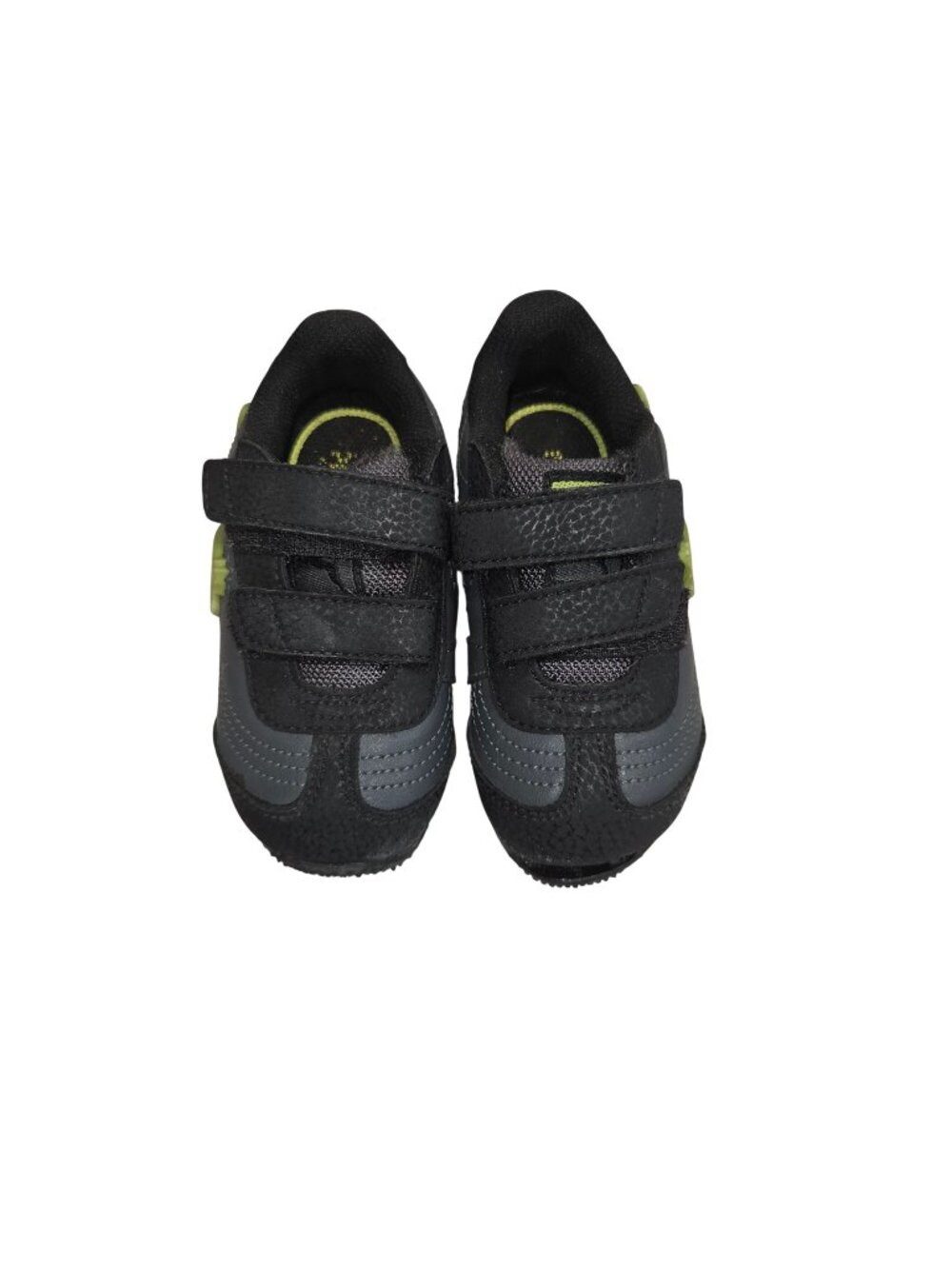 Puma Kids Black & Green Velcro Sneakers Lightweight & Durable Size 7C 4602